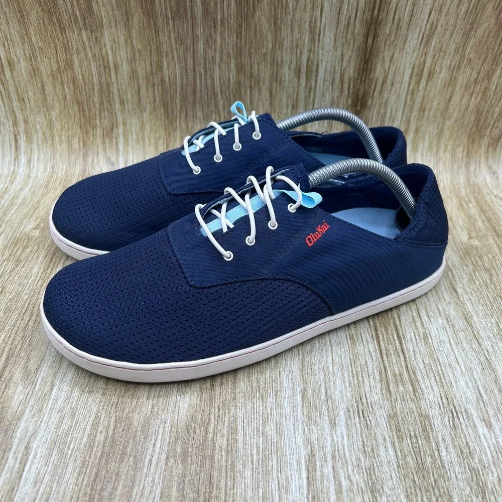 OluKai Nohea Moku Men's Size 9.5 Blue Mesh Boat Shoe Sneakers Casual Comfort